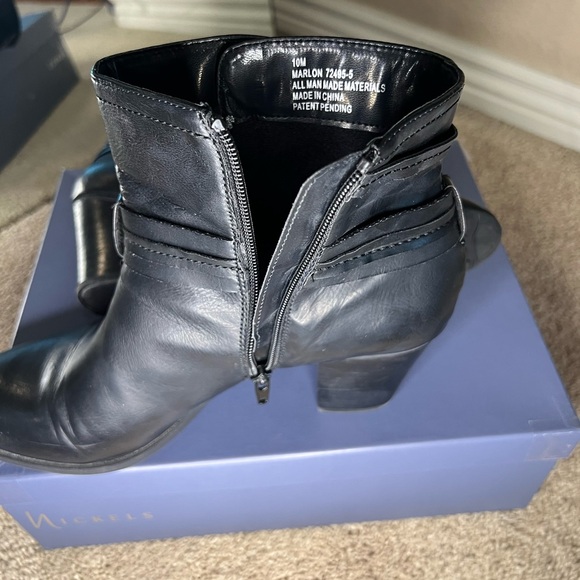 Nickels Marlon Black Buckled Heeled Booties - Sz 10 w/ box - Picture 3 of 8